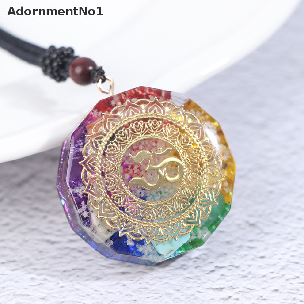 (AdornmentNo1) Orgonite Kalung Rantai Liontin Batu Chakra Penyembuhan Luminous Untuk Wanita