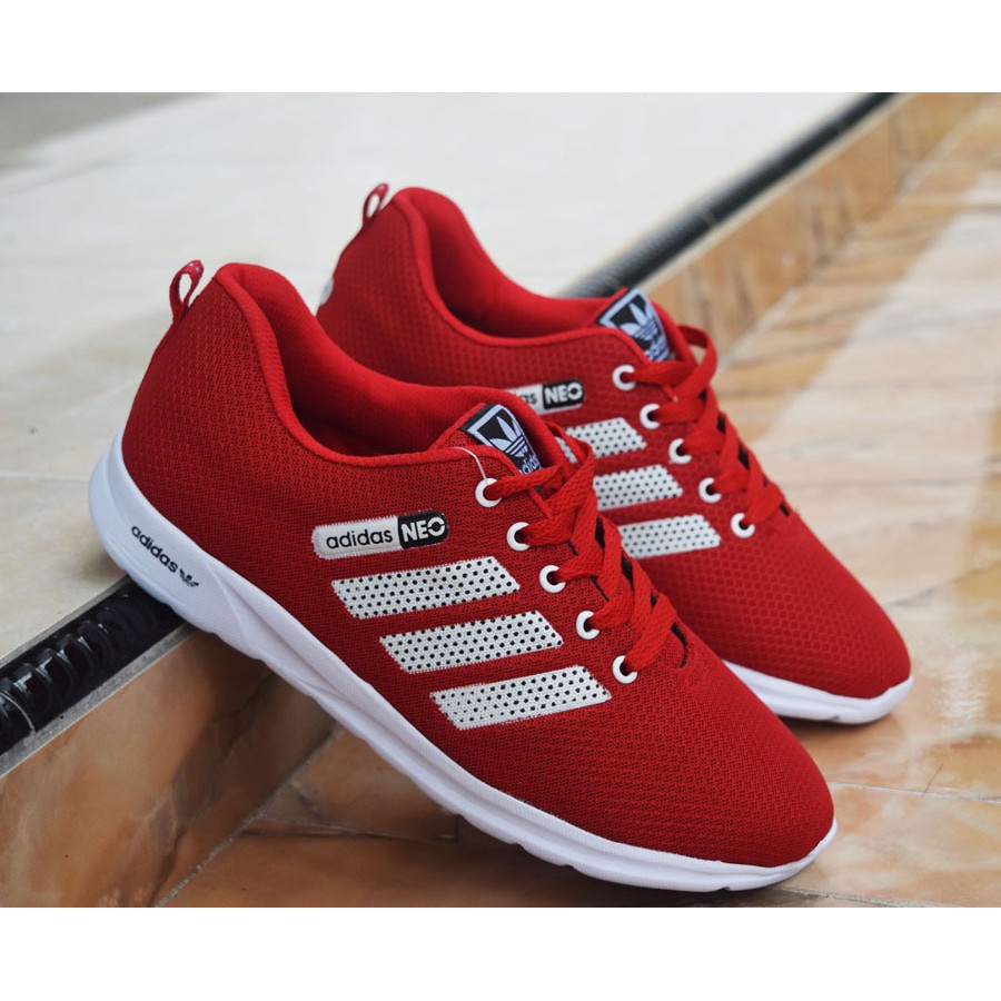 Sepatu Adidas Neo Running Pria Merah Olahraga