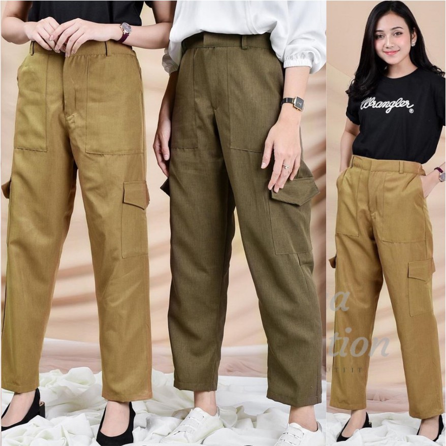 CLOWNY PANTS CELANA  CARGO  WANITA  AMERICAN DRILL 