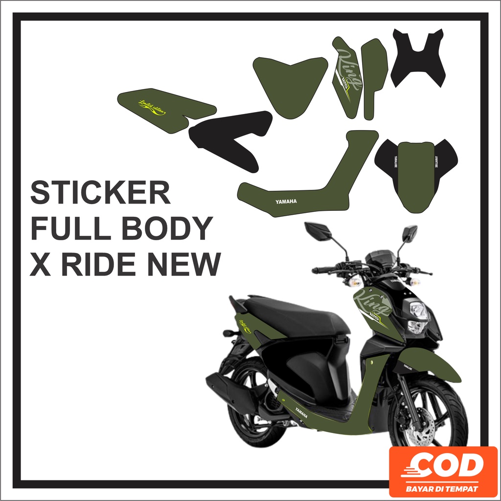 Stiker X ride Decal Motor Yamaha Xride FullBody Sticker X-ride 125 All New Full body Hijau Army 2018