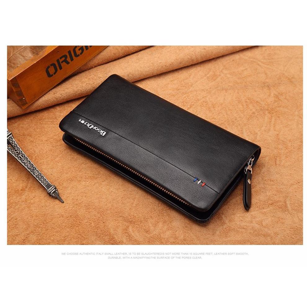 Paling Murah Bison Denim-Handbag Pria Kulit Sapi Asli Clutch Bag Mewah Bison N8008-1B