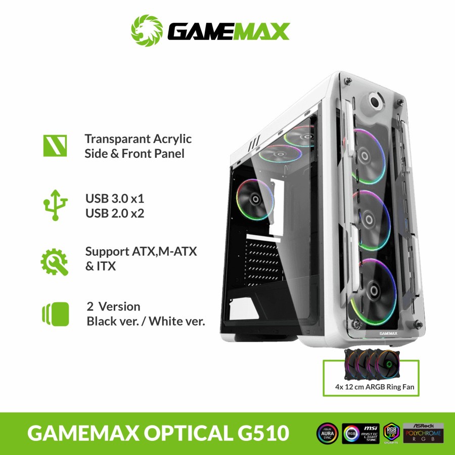 Casing PC Gaming Gamemax Optical G510