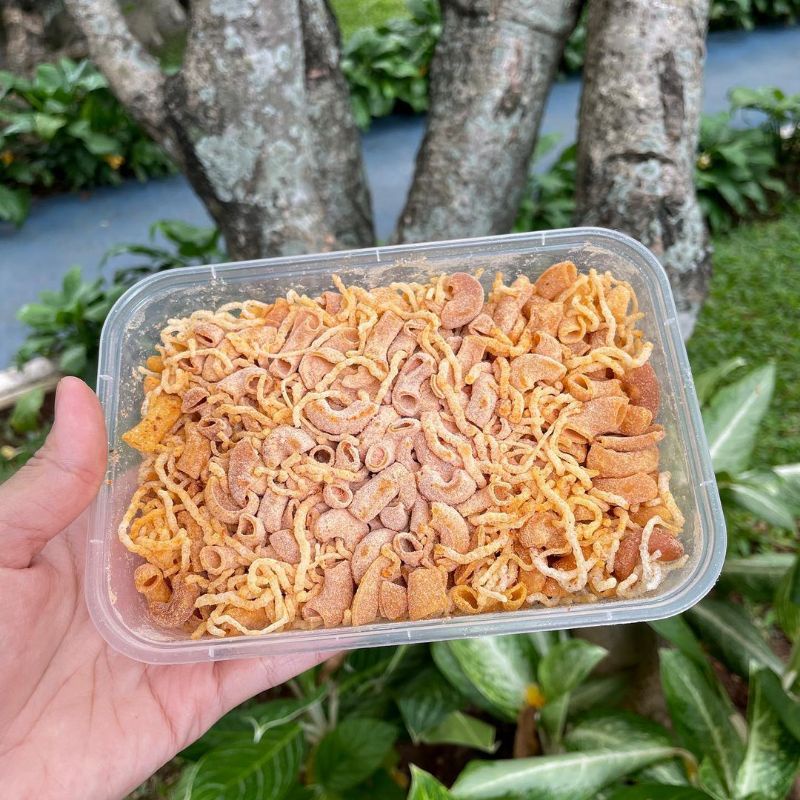 

makaroni + bihun kriuk pedas asin jual cemilan