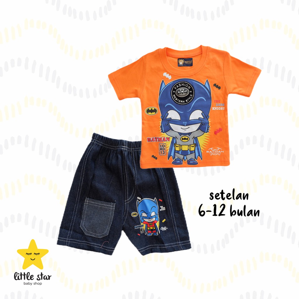 Babyclo Setelan Anak Cowok | Set Baju Kaos Celana Bayi Laki