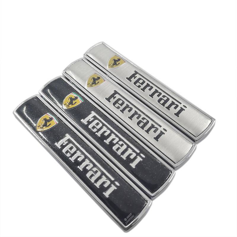 2pcs Stiker Emblem Logo Ferrari Metal Untuk Fender Samping Mobil Ferrari