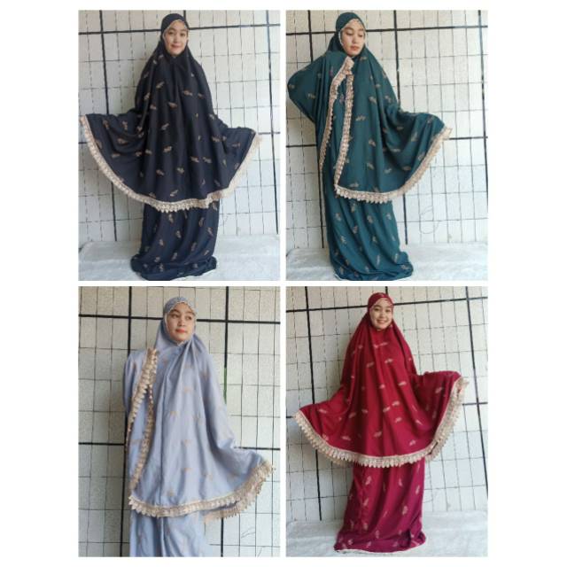 Mukena full bordir daun