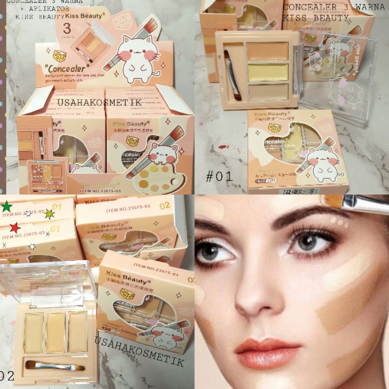 ECER!! KISS BEAUTY CONCEALER  3 WARNA  MOIST N LIGHT NO.23075-03