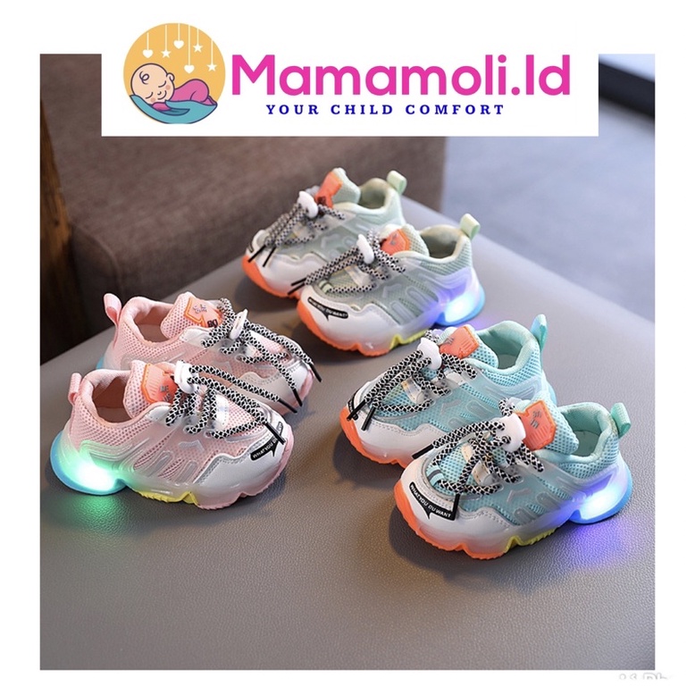 Sepatu Anak Perempuan Nyala LED / Sepatu Anak Cewek / Sepatu Anak Sekolah/ Sepatu Anak Laki Laki / Cowok