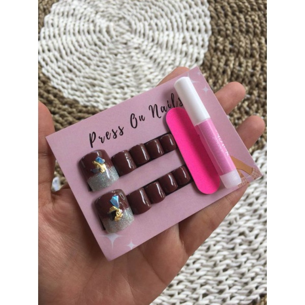 fake nails kaki / kuku palsu kaki