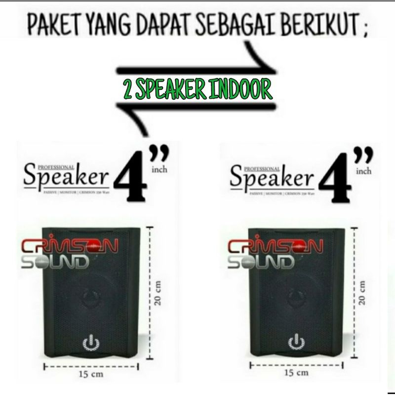 Paket Promo Speaker Crimson Sound Cafe - Kantoran 2 Indoor 2 Outdoor Murah..