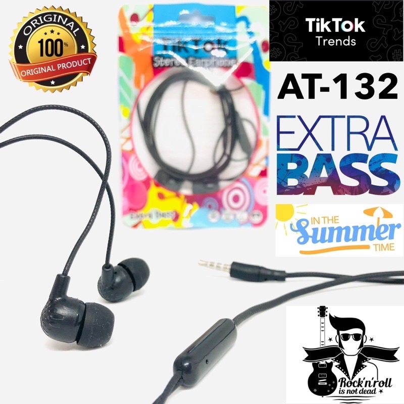 GROSIR HANDSFREE TIKTOK AT132 EXTRABASS ROCK &amp; ROLL