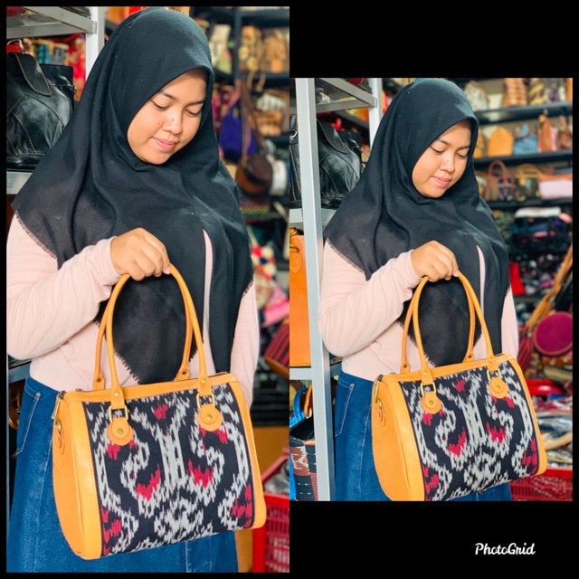 Tas tenun spedey tabung kulit