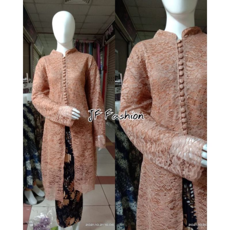 Realpict setelan kebaya kancing depan//kebaya ibu besan//kebaya tunik kancing depan