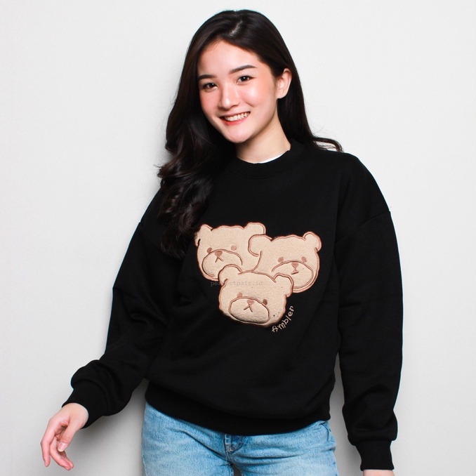 AMBLER Korea The Three Faces Sweatshirt Black 100% Original