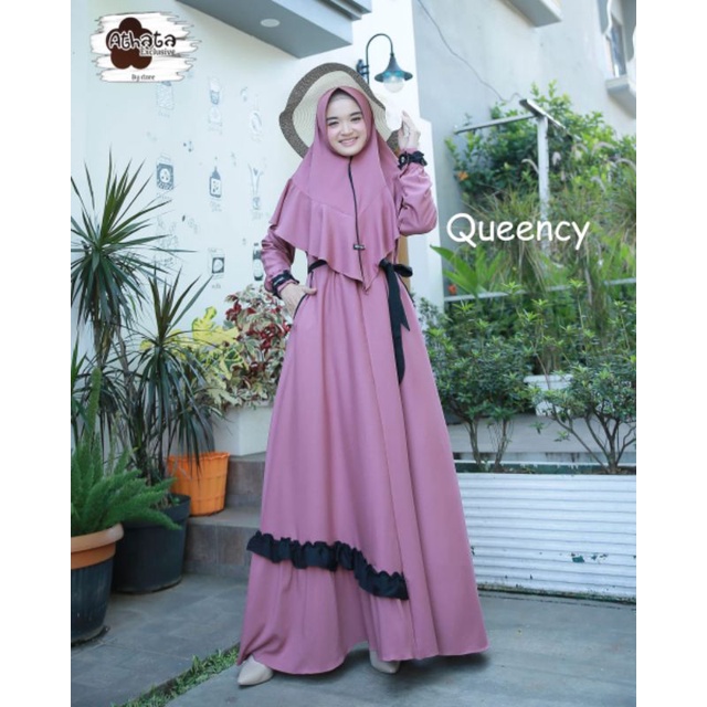 QUEENCY SET SYAR'I // ORY ATHATA GAMIS // GAMIS ITY CREPE