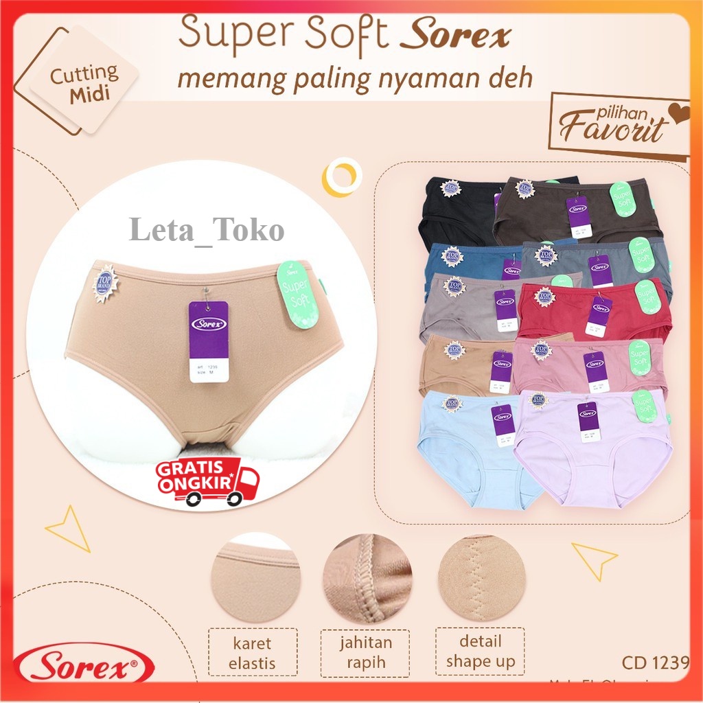 CD Sorex Cutting Midi 1 Lusin Celana Dalam Wanita Lusinan Sexy 1239 Underwear Cewek Murah Leta_Toko