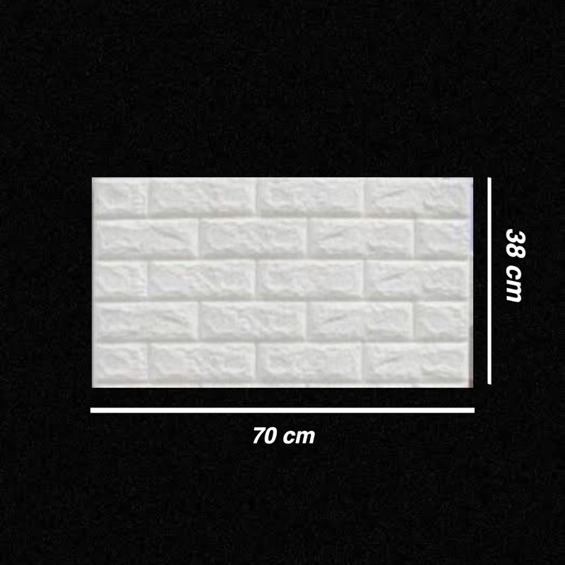 WALLPAPER DINDING 3D FOAM PUTIH BATU BATA UKURAN 70X38-70X38 BATA PUTIH