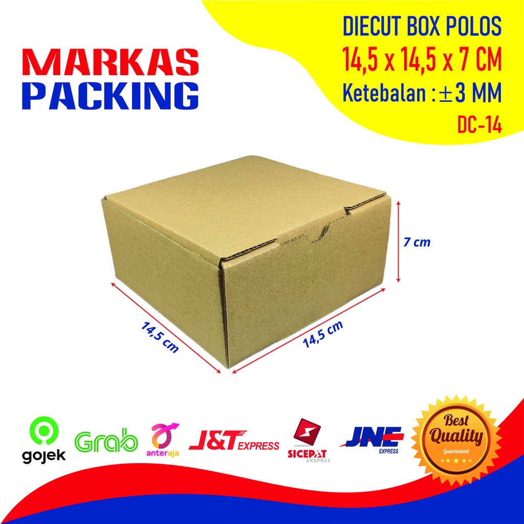 

Kardus Box Die Cut 14,5x14x5x7 CM Kotak Dus Packing Packaging Polos
