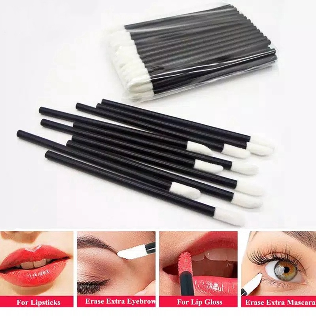 BRGUNIK Disposable Lip Wand Brush Applicator Lip Brush Lipstick Lip Kuas Bibir / Aplikator Kuas Lipstik / Spoolie Lipstick R590