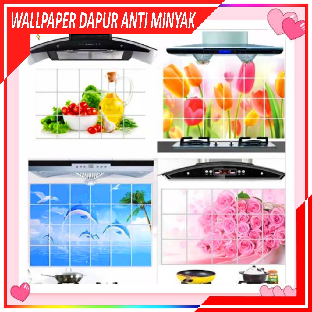 Wallpaper Stiker Dapur Anti Minyak Anti Air Anti Api / Stiker Dinding Dapur / Wall Sticker Aluminium