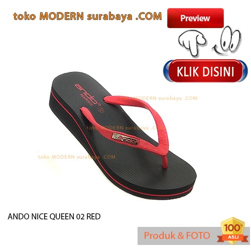 ANDO NICE QUEEN 02 RED sandal jepit wanita flip flop casual