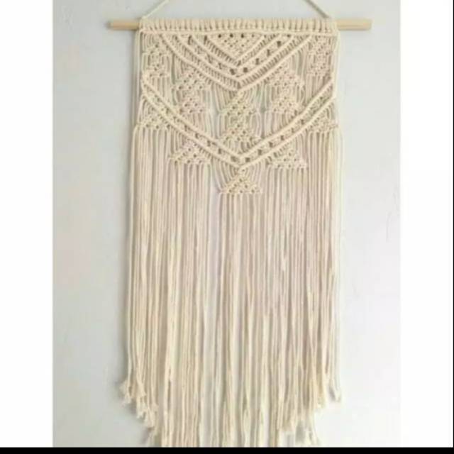 Macrame wall hanging gradasi warna navy