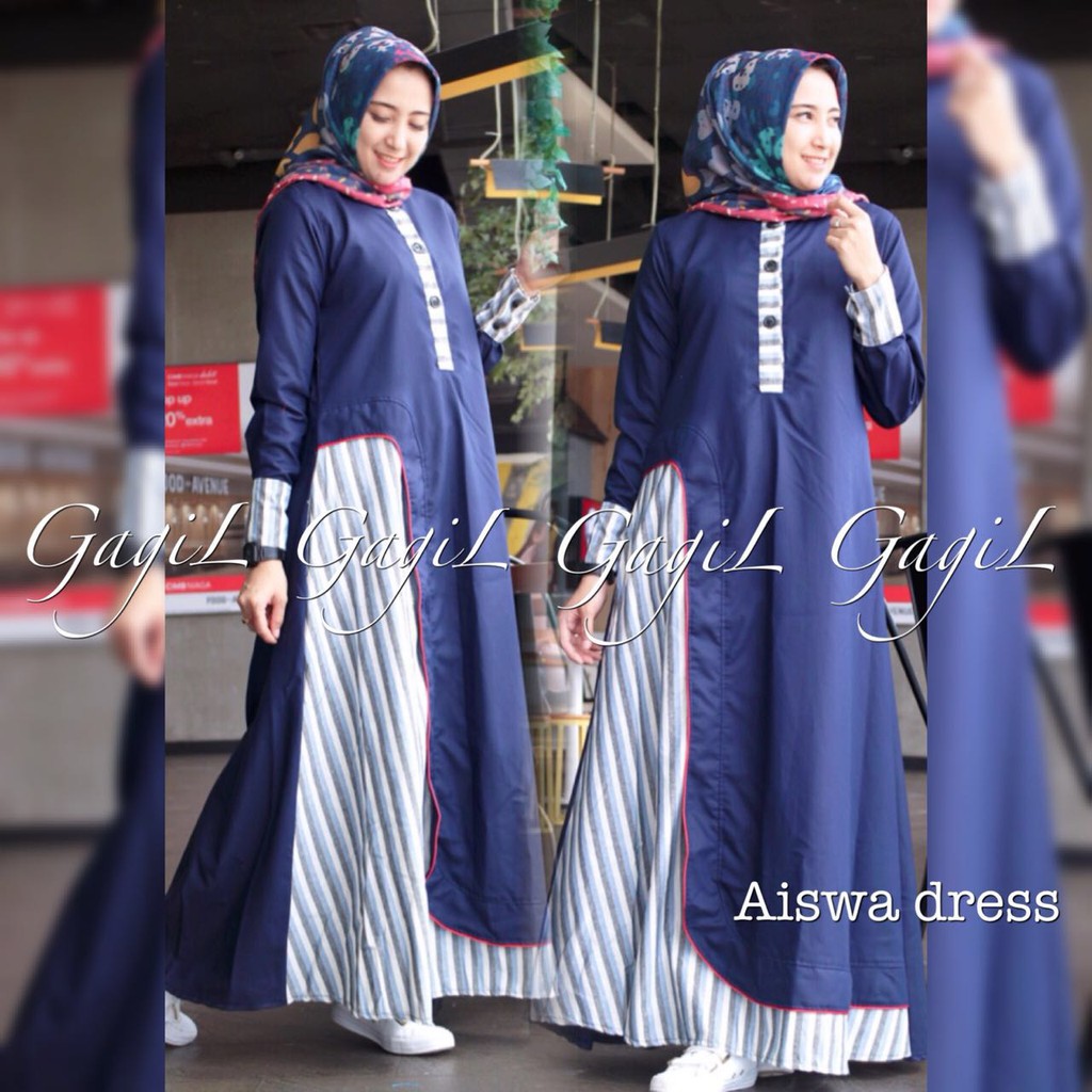 GAMIS MODERN AISWA BY GAGIL ORIGINAL(NAVY)