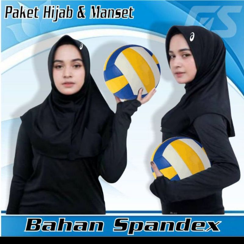 Hijab voli sporty basic kerudung olahraga/hijab olahraga pakai ped