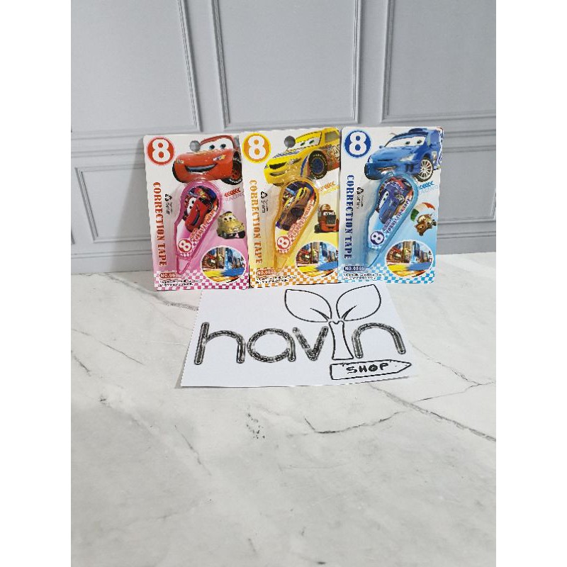 TIPEX ROLL/correction tape/tip-ex kertas/tipe-x karakter lucu kecil-CARS 8M