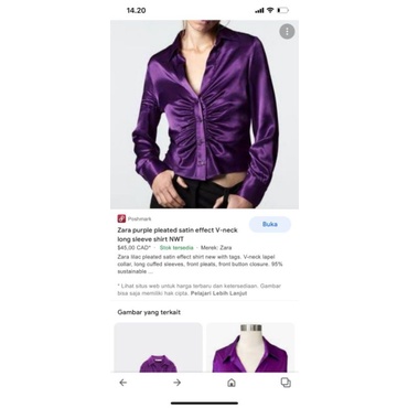Kemeja satin Zara