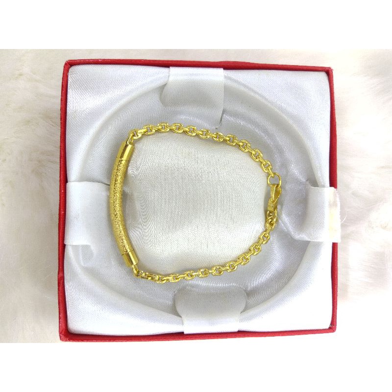 Gelang Nori Bambu Lis Pasir Lapis Emas