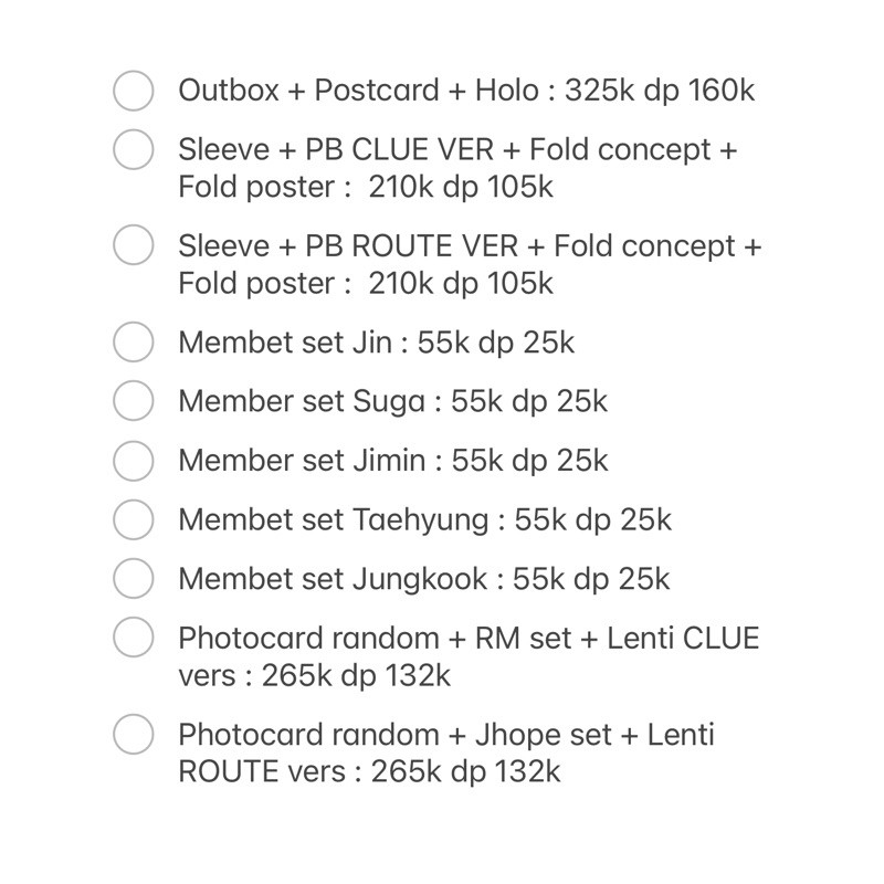 DP Sharing goods BTS concept photobook Mots