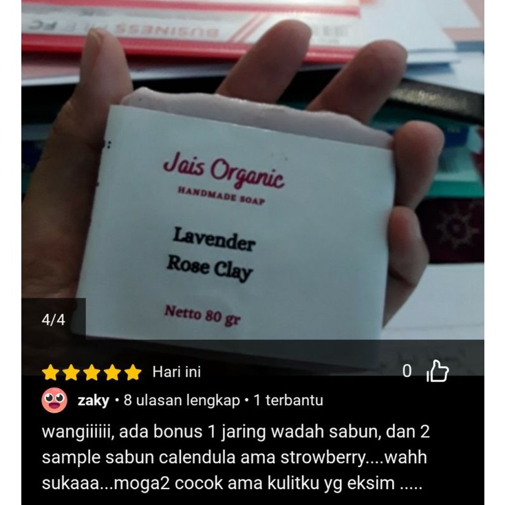 Lavender Rose Clay Handmade Natural Soap Bar / Sabun alami lavender