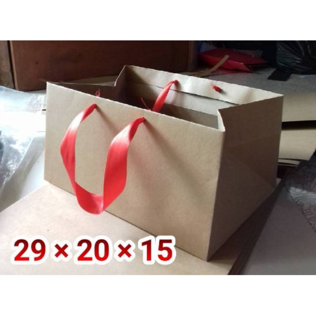 

Paper Bag cokelat Pita Satin