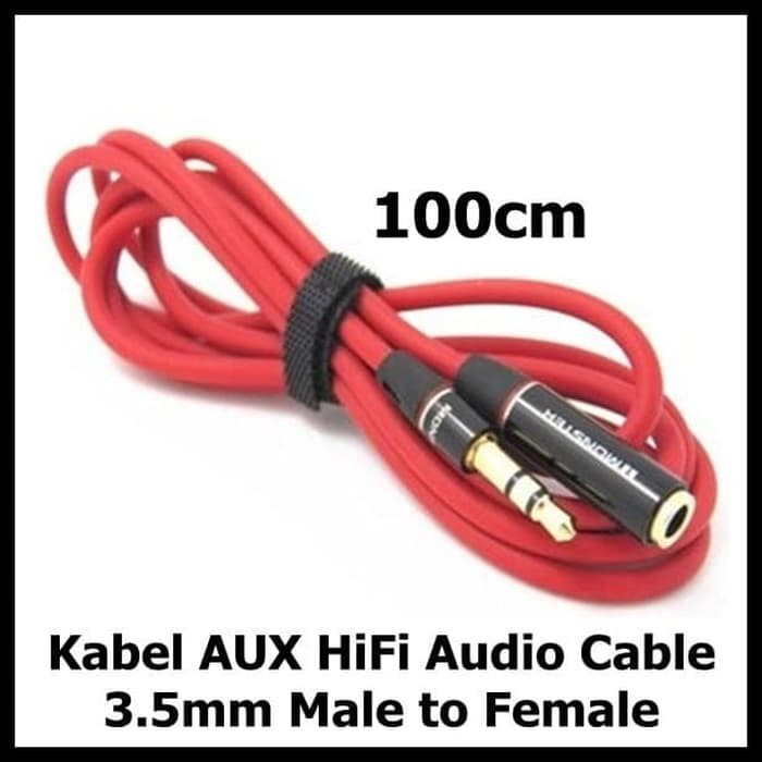 Overfly Kabel AUX HiFi Audio Cable 3.5mm Male to Female AV118 Red