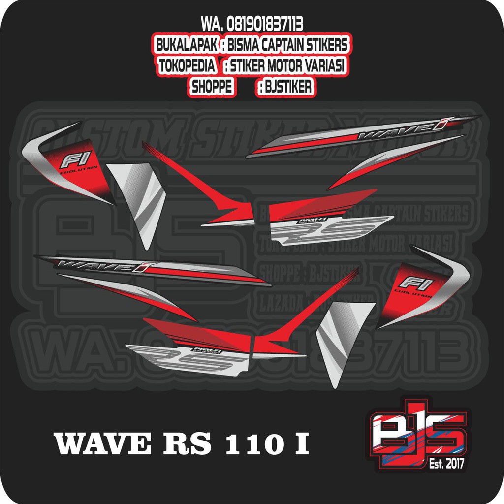 Stiker Striping List Motor Wave Rs 110 I Atau Absolute Revo Fi