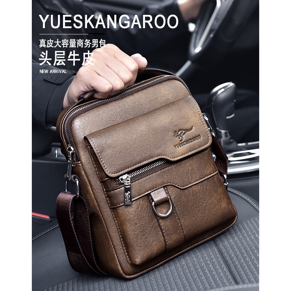 [ORIGINAL] Yueskangaroo Tas Selempang Kulit Import Pria Casual Business Style Men's Messenger Bag