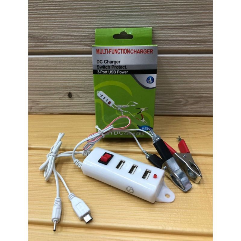 Charger Aki Motor 3USB 2in1 / Casan Hp Aki Motor-Charger Motor