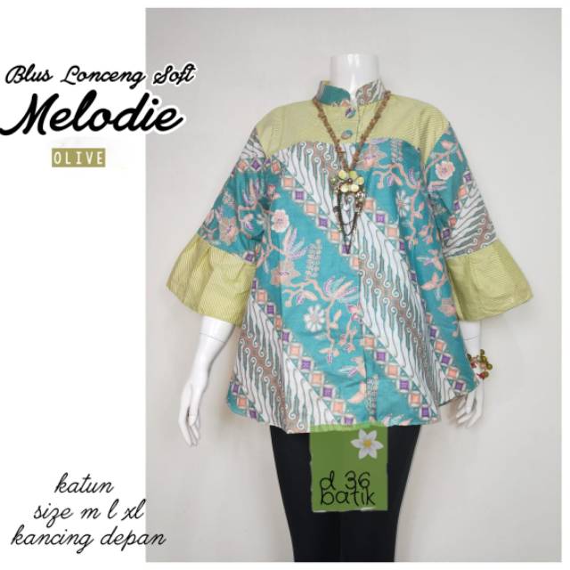 Blus lonceng soft melody batik kantor modern