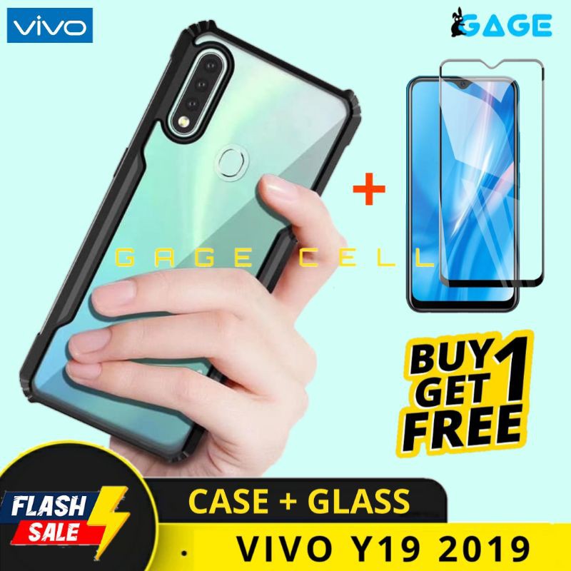 FREE ✅ TEMPERED GLASS FULL VIVO Y19 - CASE HARDCASE SOFTCASE FUZE ARMOR VIVO Y19 SILIKON CASING