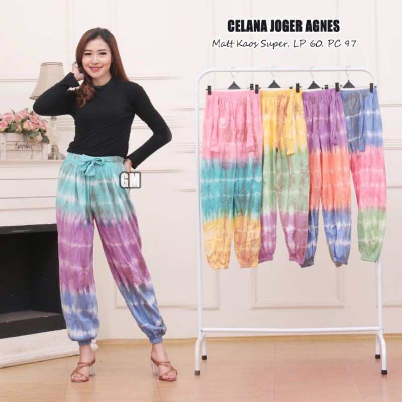 Celana Joger wanita tie dye jumbo