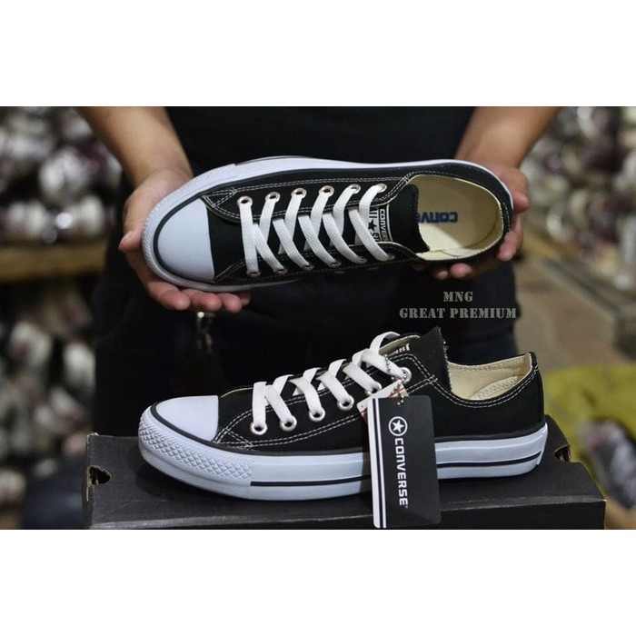 Sepatu Converse Classic Allstar Import Vietnam Black White Sneakers Kado Hadiah Cewek Cowok Murah