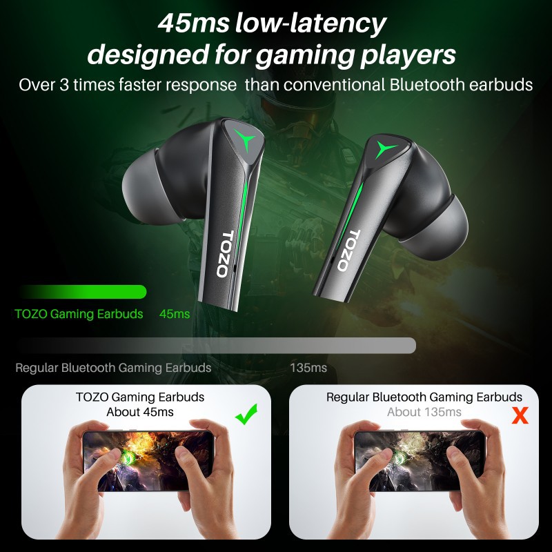 TOZO G1 TWS Headset Bluetooth Gaming Low Latency Specially Designed