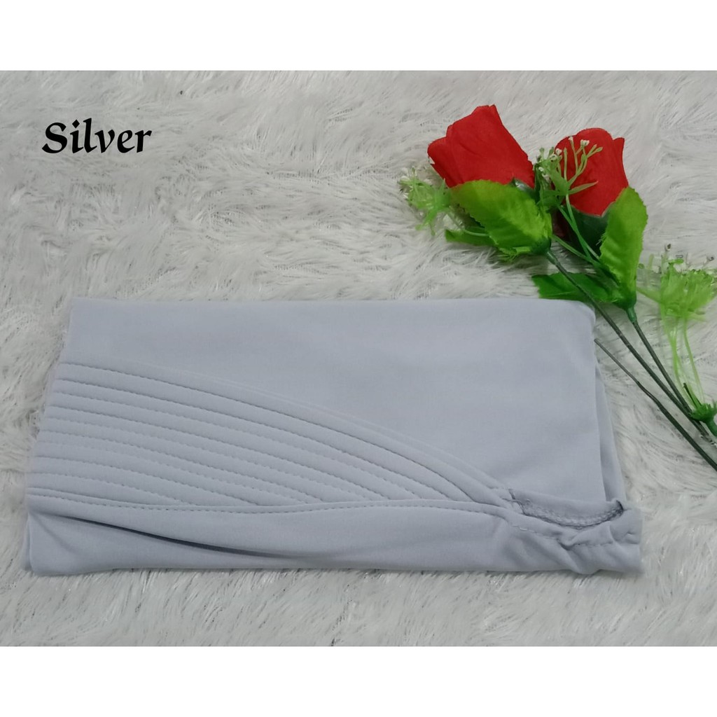 Best Seller...!!! Bergo Oval Polos / Hijab Harian Simple-Silver