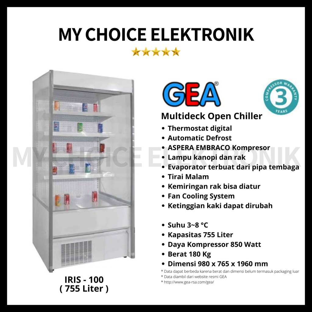 GEA IRIS-100 Multideck Open Chiller 755 Liter