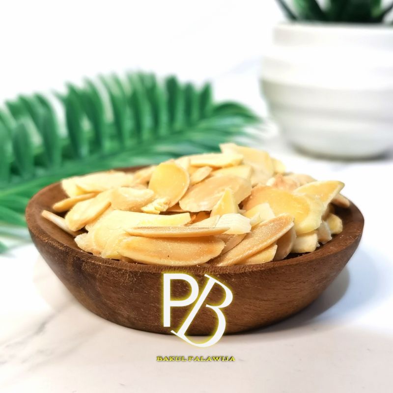 KACANG ALMOND PANGGANG KUPAS PREMIUM UTUH DAN SLICE WHOLE ROASTED ALMOND OVEN MATANG TINGGAL MAKAN CAMILAN SEHAT BUAT DIET HEALTY SNACK