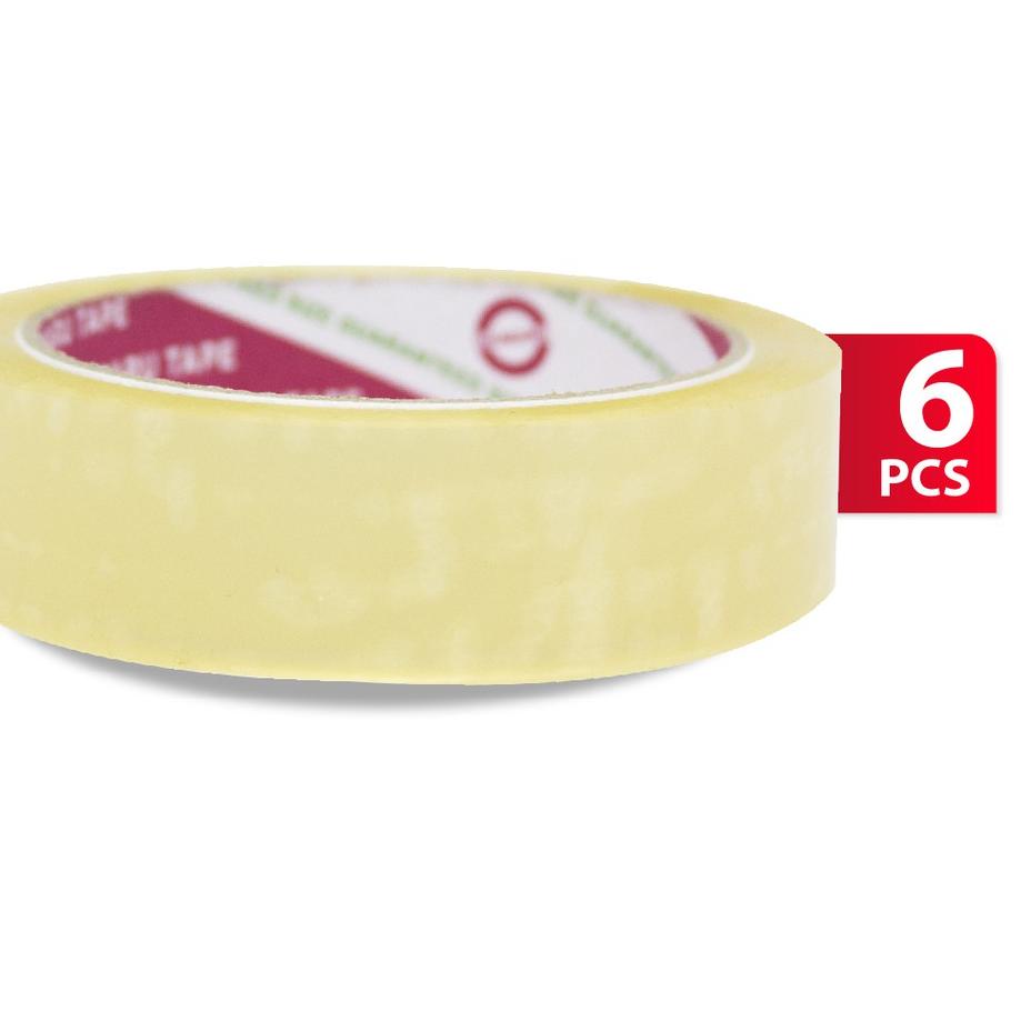 

Hot Sale Paket Isi 6pcs Daimaru Stationery Tape Transparan 24 mm x 72 Yard 팝