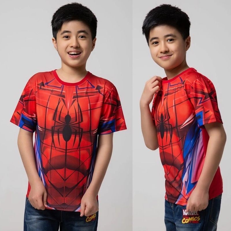 Kaos Anak Laki Nevada Marvel Spiderman Size 2y 3y / Kado Baju Katun Ori Murah Adem / Batman Marvel S