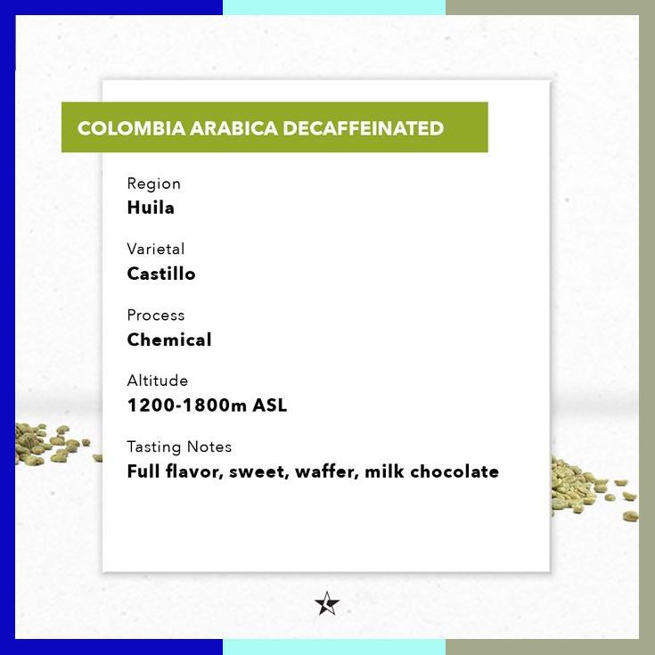 

Arabica Green Beans Colombia Decaffeinated 1Kg