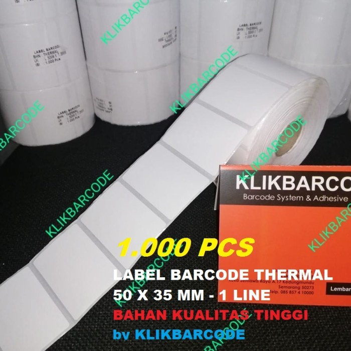 

LABEL BARCODE DIRECT THERMAL 50 X 35 MM - 1 LINE - 1.000 PCS - TOPCOAT